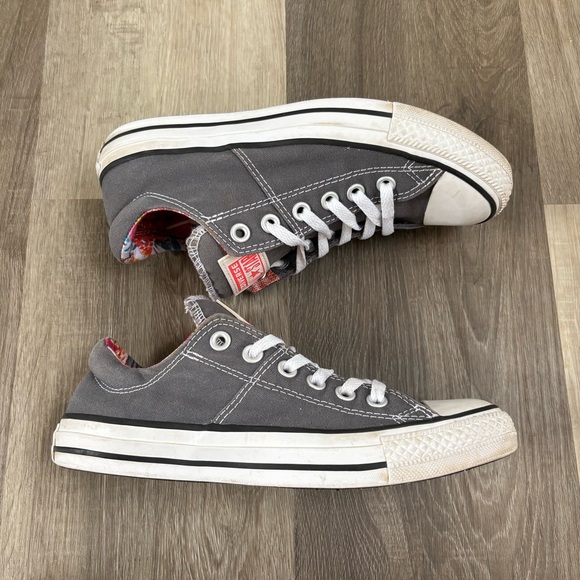 Converse All Star Low Top Gray Floral Sneakers Women’s Size 7 - Picture 7 of 12